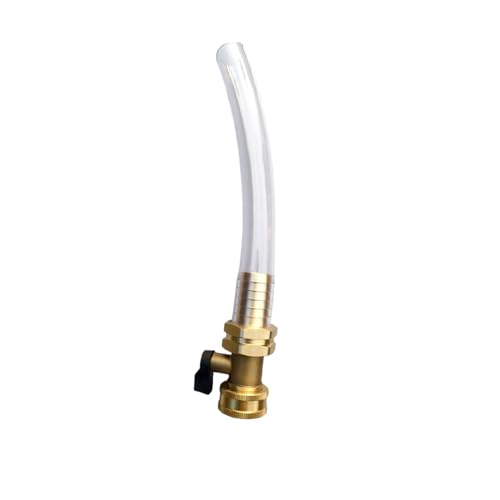 Lybula RV Brass Water Tank Filler with 3/4 Inch Shut Off Valve & 7.8 Flexible Fill Tube - Durable & Easy Camper Fresh Water Fill Adapter