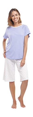 jijamas Incredibly Soft Pima Cotton Women's Pajamas Set - Bermuda Shorts Set MT