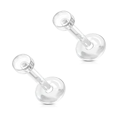 PiercedOff Piercing retainer labret Bioflex PTFE 14GA(1.6mm)(10mm)