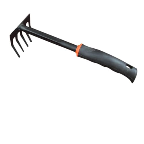 CIYODO Rastrello Da Giardino in Acciaio Attrezzo Da Giardino Coltivatore Con Manico Corto Piccolo Mini Rastrello