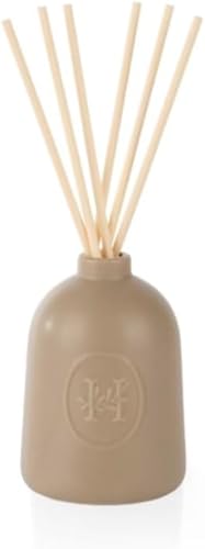 Hinch Home Duvet Day Reed Diffuser, 150ml, Matte Taupe Ceramic Vessel with Natural Reeds