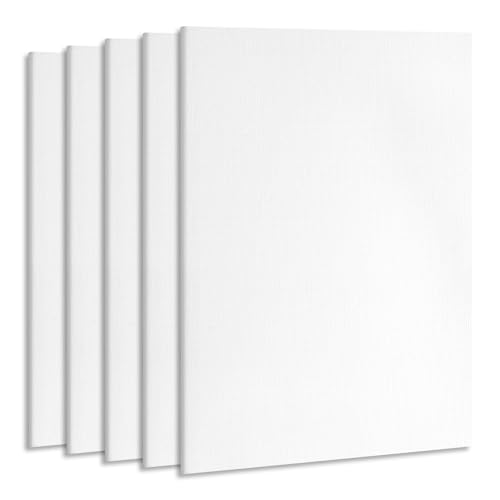 ESRICH Linen Canvas for Painting 8x10, 5 Pack Professional Linen Canvas Panels 8x10 Primed Acid Free Blank Canvas Boards for Painting for Artists, Painters