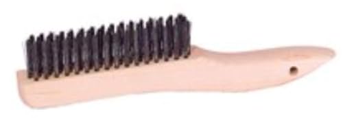 Image of Weiler 44063 Hand Wire Scratch Brush, .012 Carbon Steel Fill, Shoe Handle, 4 x 16 Rows (Pack of 12)