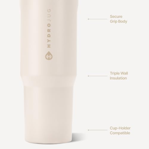 Image of HydroJug Sport 40 oz Insulated Stainless Steel Water Bottle, Cream