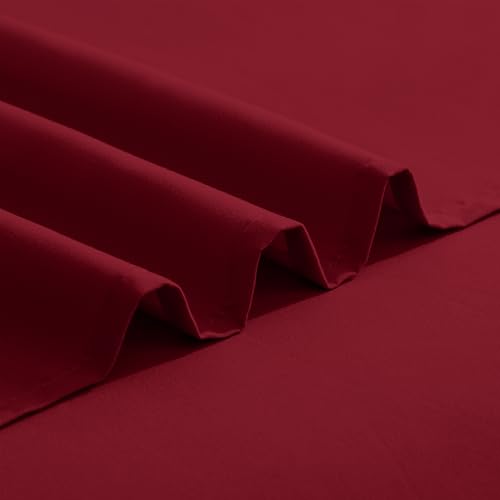 Image of Elegant Comfort Luxurious 1500 Premium Hotel Quality Microfiber Three Line Embroidered Softest 4-Piece Bed Sheet Set, Wrinkle and Fade Resistant, RV Short Queen, Burgundy