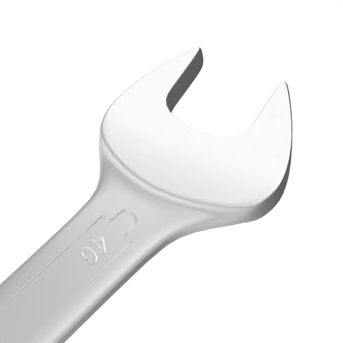 Image of Groz Combination Spanner 46mm, Length 515mm | DIN 3113 Standards | Chrome Vanadium, Matt Satin Chrome Combination Wrench Tool | CSP /DIN /46G
