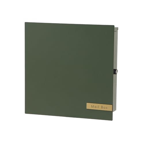 ヤマソロ 壁掛けポスト 郵便受け メールボックス 玄関 鍵付き ハンドル A4 セラ Serra (グリーン, 単品)