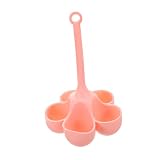 SHINEOFI Cuociuova per Cuocere Uova Morbide o Sode 5 Scomparti in Silicone Design Portatile Manico Pasta Rosa per Cucina e Viaggio