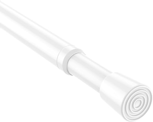 Zipglo 1pcs Tension Rods for Curtains 82-150cm White Spring Loaded Curtain Rods Extendable Tension Curtain PoleNet Curtain Rod No Drill Adjustable Tension Rod for Curtains Doorway