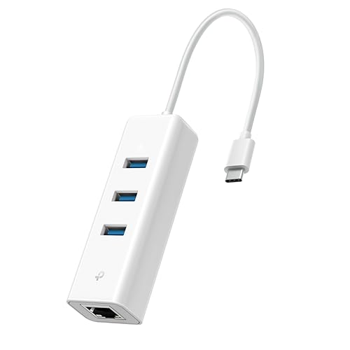 Image of TP-Link UE330C USB 3.0 Type-C 3-Port Gigabit Ethernet Network Adapter RJ45 LAN Wired Hub for Ultrabook, Chromebook, Laptop, Desktop, Plug & Play, Foldable and Portable Design