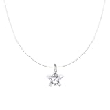 Belons Collar para mujer de plata de ley 925 con circonita cúbica y colgante solitario para niñas, gargantilla invisible, cadena de nailon