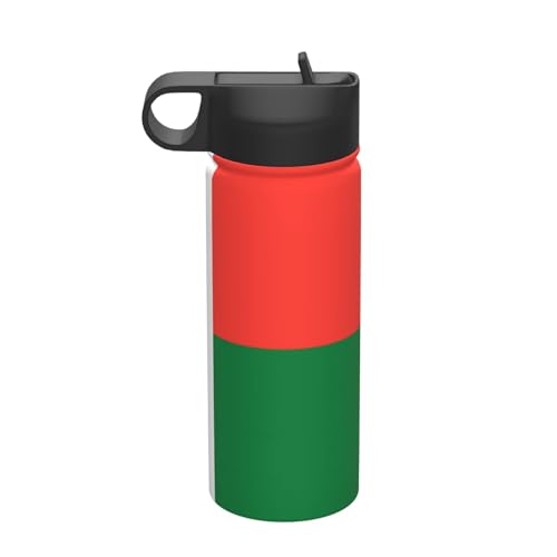 Flag of Madagascar Travel thermos bottle (18 oz), a must-have for travel, a good choice for camping, hiking and fitness