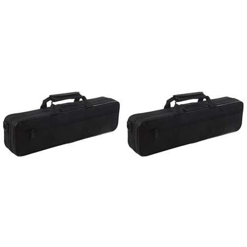 Sac de transport à bandoulière amovible en nylon noir pour étui de flute