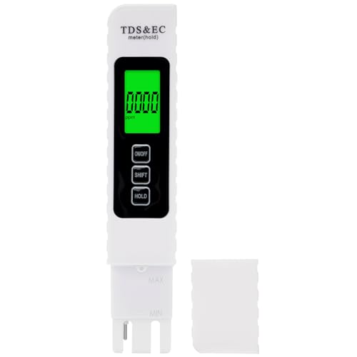 TDS Meter 3 en 1 Testeur Eau Potable Numérique EC/TDS/Température avec Ecran LCD Test Dureté de l'eau Electronique 0-999ppm Haute Précision Metre TDS pour...