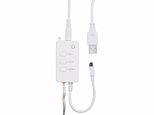 Luminea Home Control Lichterkette dimmbar: 4er RGB-LED-Lichterdraht mit Musik-Steueurung, WLAN und App, USB, 5 m (Lichterkette WiFi, WiFi-RGB)