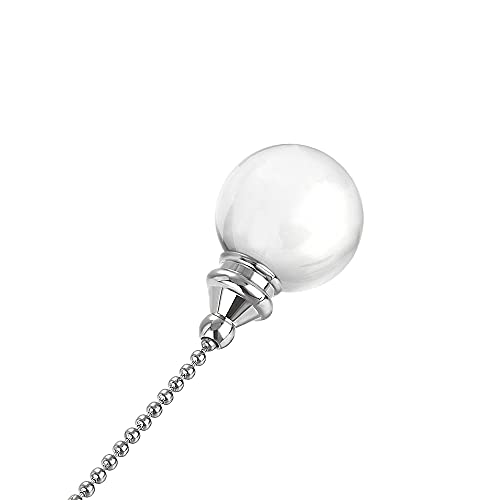 Image of uxcell Ceiling Fan Pull Chain, 20 Inch Fan Pull Chain Ornament Extension Lighting Accessories, 30mm Crystal Ball Pendant, Clear 2Pcs