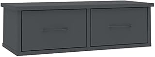 vidaXL Wall-mounted Drawer Shelf 2 Drawers Elegant Display Floating Shelf Cabinet Storage Living Room Furniture White Engineered Wood