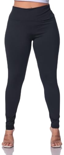 Calça Legging Feminina Cintura Alta Academia Levanta Bumbum (M, Preta)