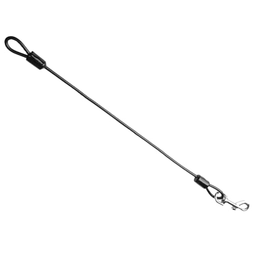 Lumi Zenva Guinzaglio per Cani Anti-Masticazione - 48 cm Cavo in Acciaio Rivestito (Resistente ai Morsi, Impugnatura Imbottita, Ideale per Cani Piccoli e Addestramento)