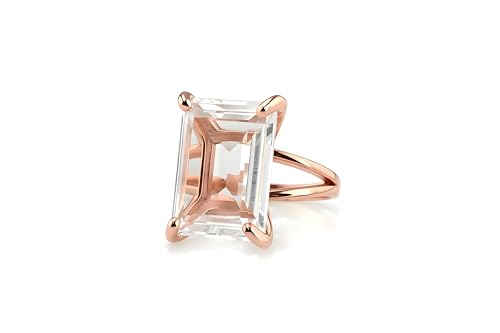 Bague or rose 14k quartz clair : le cadeau d'anniversaire personnalisé idéal pour elle