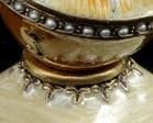 Hanukah Dreidel Enamel Decorative Almond and Black Design Accentuated with Jewels