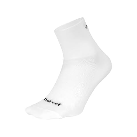 DEFEET | Aireator 3" - D-Logo Cycling Socks | For Biking, Running, & Everyday Adventures | White | Large Cover