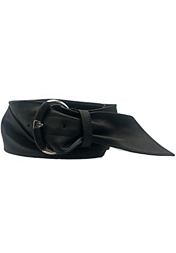 KÖ Kind Damen Gürtel CASHMIRE 3 | Breiter Design-Gürtel mit großer Schließe, Taillengürtel aus echtem Leder, Hüftgürtel, Voll-Ledergürtel, Weicher Gürtel extra breit. , color:Black, belt_size:95 Cover