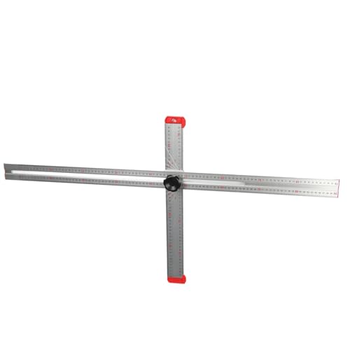 T Square Ruler 120cm Woodworking Ruler Aluminum Alloy Protractor Layout Measuring Positioning Tool with Imperial and Metric Scales