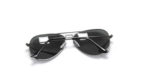 Óculos De Sol Solar Aviador Metal Masculino Feminino (Preto)