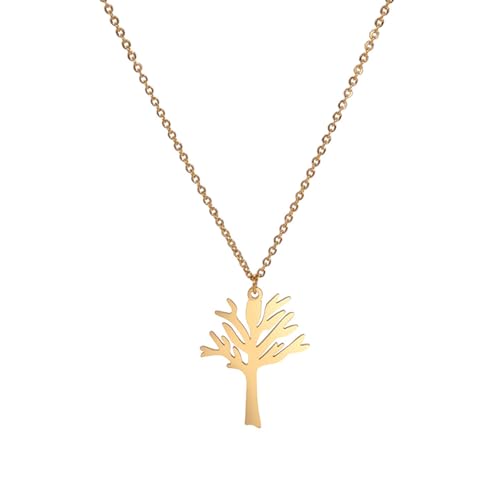 UFZKOOEP Collar de árbol sin hojas, collar con colgante de árbol genealógico de la vida, collar con colgante de árbol sin hojas, regalo de joyería para mujeres y niñas