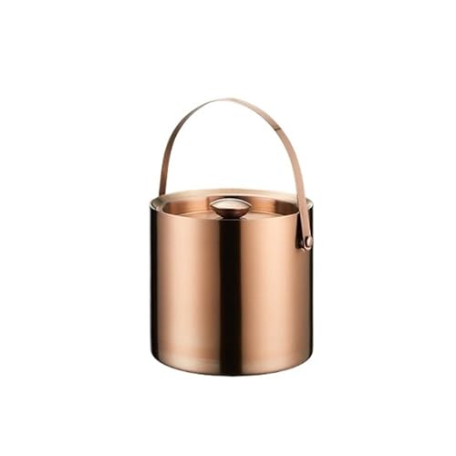 氷のバケツ ホームバー ステンレススチール製 二重層アイスバケツ 蓋付き カクテルバー、冷凍庫、ワイン用(大きい)