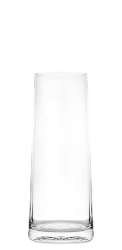 Jarrón cónico de Cristal Transparente diámetro 8 cm Altura 20 cm