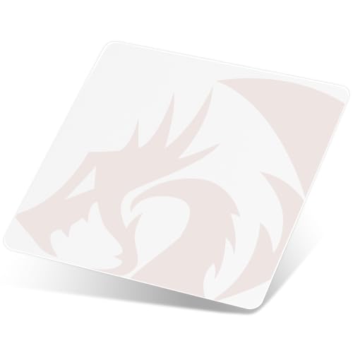 Redragon PG1M ガラスマウスパッド - 非常に滑らかで精密な表面、滑り止めベース、お手入れ簡単、ゲーム用ハードマウスパッド - 330 x 330 x 3.7mm、ホワイトの商品画像（Amazon）