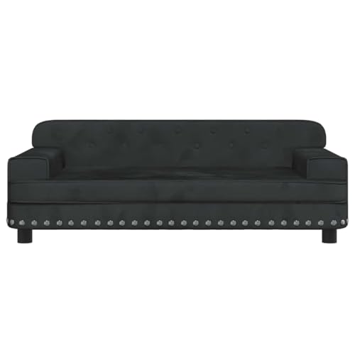 vidaXL Hundebett, Hundekissen mit weicher Polsterung, Hundesofa Hundecouch für kleine Hunde Haustiere, Haustierbett Katzenbett, Schwarz Samt