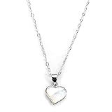 Métal: Argent 925/1000 Collier et Pendentif Cœur en Argent 925/1000 et Nacre - 46cm