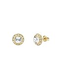 Ted Baker Soletia Solitaire Sparkle Crystal Stud Earrings For Women (Gold Tone/Crystal)