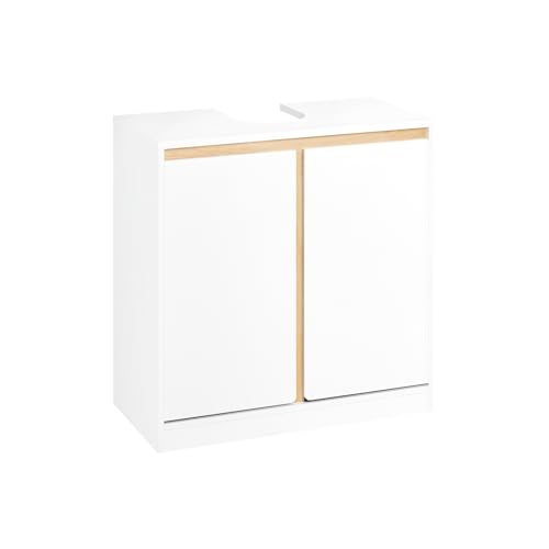 Generisch Unterschrank für Badezimmer – Weißes Aufbewahrungselement mit 2 Türen, 60 cm B x 30 cm T x 60 cm H, platzsparende Aufbewahrung für Badezimmerutensilien, BZR78-W