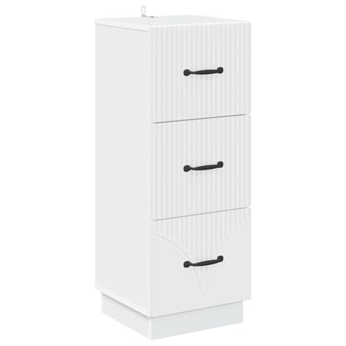 Armario con cajones blanco de madera de 87 cm de altura 2