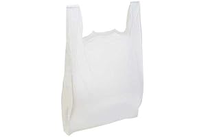 1000ct Large Plastic Grocery Reusable T-shirt Carry-out Bag Plain White for T Shirt Storage