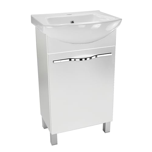 paplinskimoebel Armadietto da bagno con lavandino, 50 x 40 x 84,5 cm, mobiletto per bagno, piccoli...