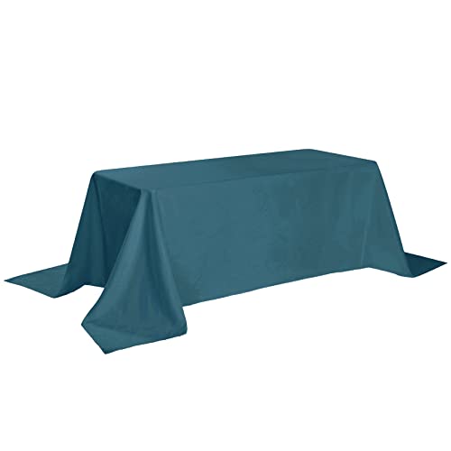 90x156 Peacock Blue Tablecloth - Stain and Wrinkle Resistant Washable Polyester Table Cloth, Decorative Table Cloth for Dining Table, Buffet Parties and Wedding by Bailarina - Used condition - Image 4