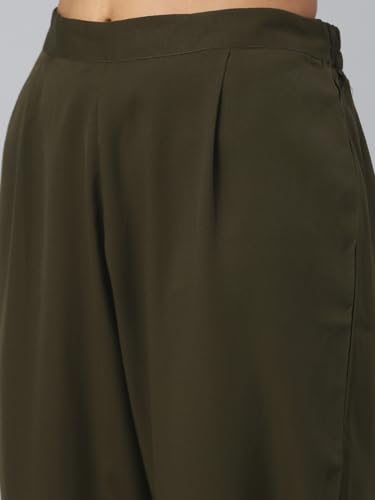 Hritika Olive Faux Georgette Sequin Pattern (HRKB0070OLVE_XXL)