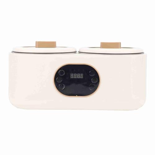 Olla de Cocción Lenta Dual, Olla de Cocción Lenta Doble de 2 Ollas, Calentador de Alimentos, Aislamiento Inteligente Automático Multifuncional, Olla Arrocera Desmontable, Olla