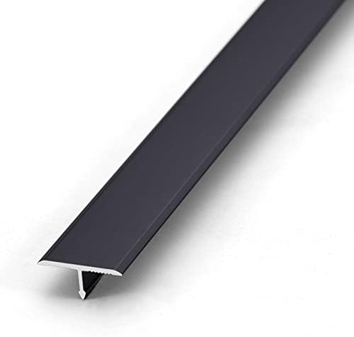 10 Pcs Aluminium Alloy T Molding Floor Transition Strip 48" Long Doorway Edge Trim for Wood,Tile,Vinyl,Laminate Floors Bridges The Gap (Black, 0.77"(19.5mm) Wide)