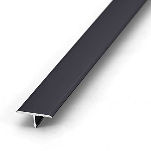 10 Pcs Aluminium Alloy T Molding Floor Transition Strip 48" Long Doorway Edge Trim For Wood,Tile,Vinyl,Laminate Floors Bridges The Gap (Black, 0.77"(19.5Mm) Wide) #TOP2