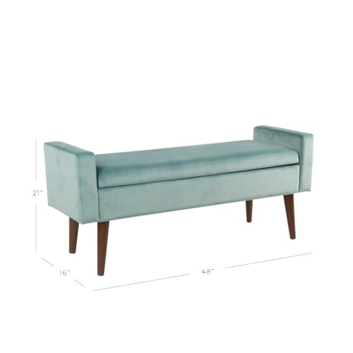 Image of HomePop Fulton 48 inch Storage Bench - Muted Mint