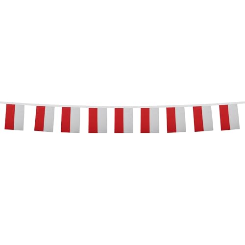 Image of AZ FLAG Poland 6 meters BUNTING Flag 20 flags 9'' x 6'' - Polish STRING flags 15 x 21 cm