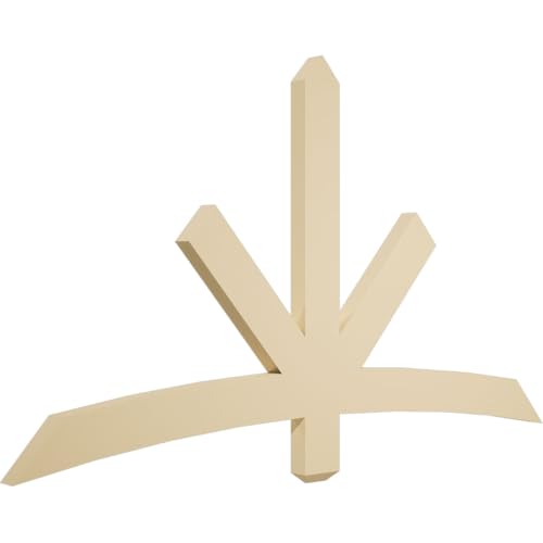 60"W x 35"H x 2"D x 4"F, 14/12 Pitch, Alberta Signature Urethane Gable Bracket, Primed Tan