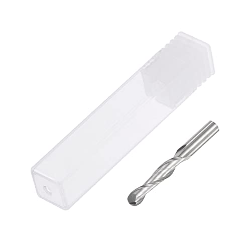 Image of HARFINGTON Ball Nose End Mill 6mm Diameter 28mm Cutting Length 6mm Shank High Speed Steel 2 Flutes Spiral Upcut CNC Router Bits