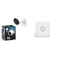 Philips Hue Secure, Telecamera di Sicurezza con Cavo, HD 1080p, per Interni, Bianco + Philips Hue...